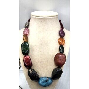 Artisan Chunky Multicolored Adjustable Bead Necklace - Claire's